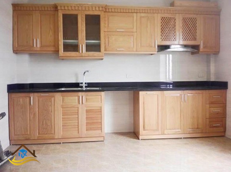 TỦ BẾP GỖ SỒI NGA - NC7